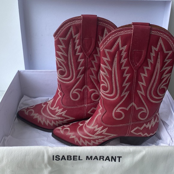 Brand new Isabel Marant red and white leather boots size 7 - Picture 4 of 9